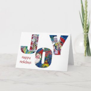 JOY MUSICAL SANTA CHRISTMAS GREETINGS FEESTDAGEN KAART
