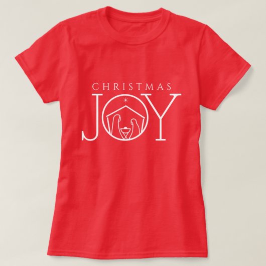 JOY Natitivity Christelijk Religieuze Kerstmis T-S T-shirt (Design voorkant)