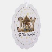 JOY Nativity Christmas  Ornament Kaart (Rechts)