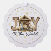 JOY Nativity Christmas  Ornament Kaart (Voorkant)