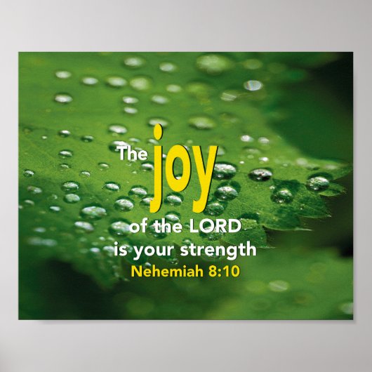 JOY Nehemiah 8:10 Inspirerend Christelijk Poster (Voorkant)
