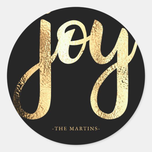 Joy Nepgoud Typografie Kerststicker Ronde Sticker (Voorkant)