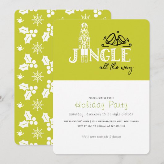 Joy Nutkraker Holiday Party Uitnodiging (Voorkant / Achterkant)