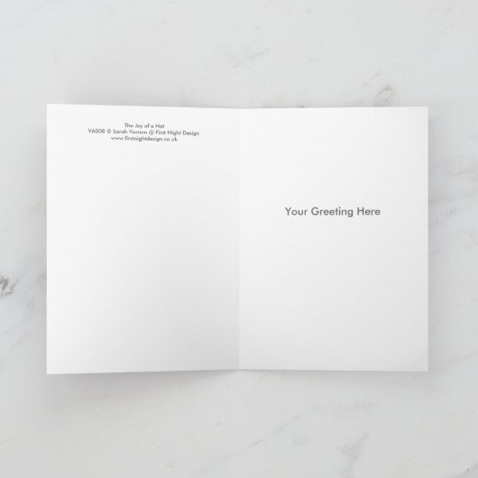 Joy of a Hat Greeting Card Kaart (Binnen)