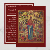 Joy of all who Sorrow - Moeder-icoon gebed Bedankkaart (Voorkant / Achterkant)