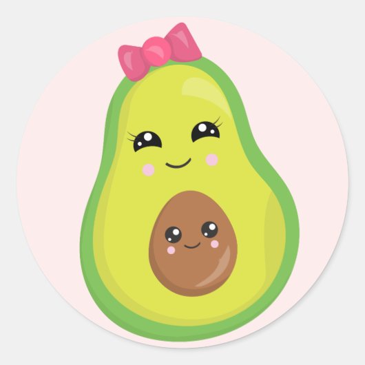 Joy of Avocados Ronde Sticker (Voorkant)