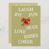 Joy of Christmas Flat Vakantie Kaart (Voorkant / Achterkant)