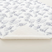 Joy of Flight - Classic Aviation - Navy and White Sherpa Deken (3/4)