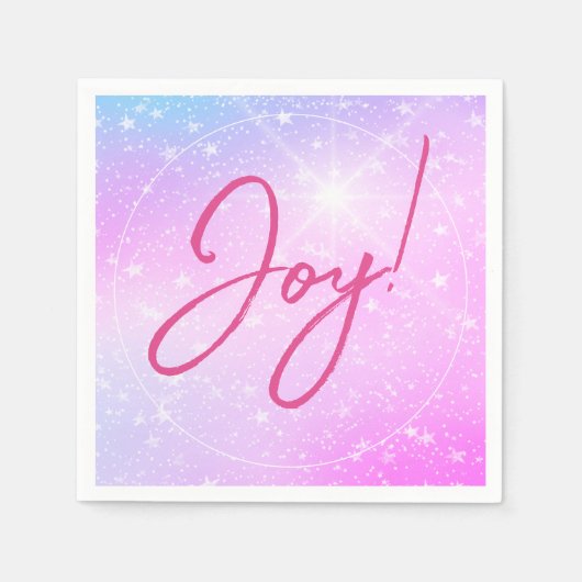 Joy! Of je berichtensynchsiekst Paarse roze ster Servet (Voorkant)