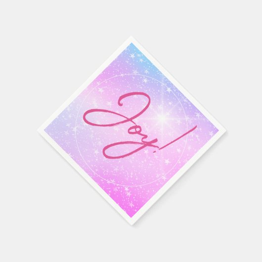 Joy! Of je berichtensynchsiekst Paarse roze ster Servet (Hoek)