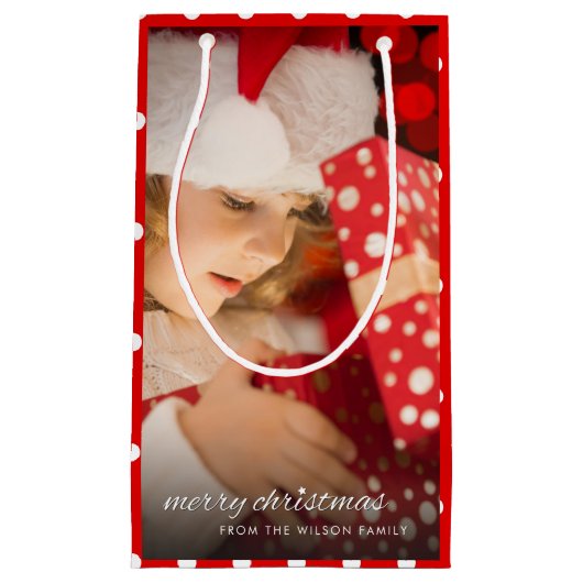 Joy of kerstcadeautjes Voeg je eigen foto toe Klein Cadeauzakje (Voorkant)