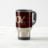 JOY of Kerstmis Elegant Red buffalo plaid Reisbeker (Voorkant rechts)