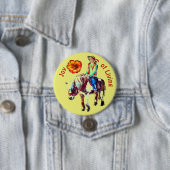 Joy of Living Rider op een Pony badge Ronde Button 7,6 Cm (In situ)