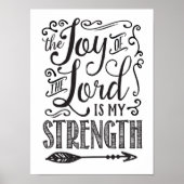 Joy of the Lord Calligraphy Art Poster (Voorkant)