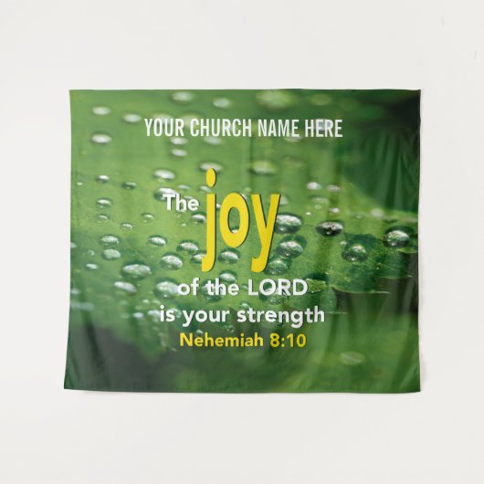 JOY OF THE LORD Christelijk Church Wall Art Wandkleed (Voorkant (horizontaal))