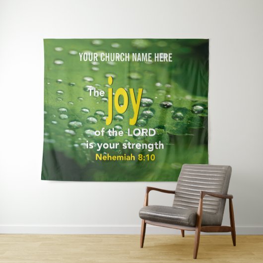 JOY OF THE LORD Christelijk Church Wall Art Wandkleed (In Situ (horizontaal))
