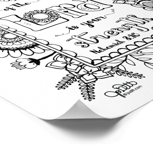 Joy of the Lord Christelijk Scripture Bible Verse Poster (Hoek)