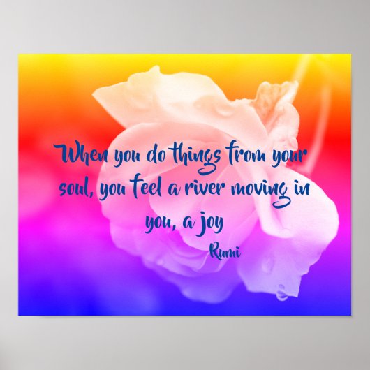 Joy of the Soul Roos Inspirerend Quote Poster (Voorkant)