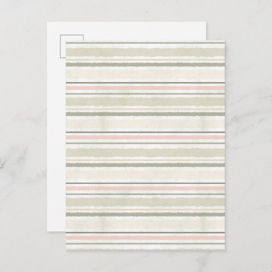 Joy of White Watercolor Stripes Pattern Briefkaart (Voorkant / Achterkant)