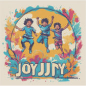 Joy op maat gesneden vinyl sticker (Voorkant)