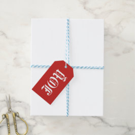 Joy op Red Background Gift Label Cadeaulabel
