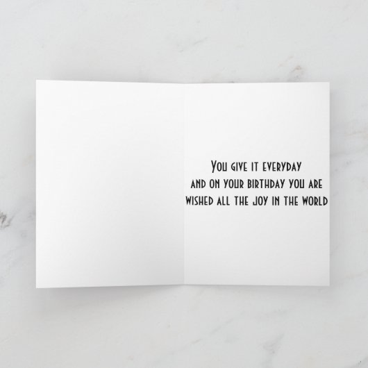 "JOY" OP "UW GROTE DAG" KAART (Binnen)