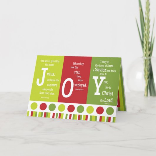 JOY Opgevouwen Schriftvers Kerst Kaart (Voorkant)