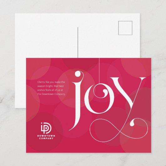 Joy Ornament Business Holiday Briefkaart (Voorkant / Achterkant)