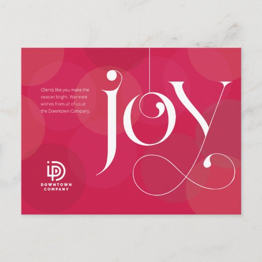 Joy Ornament Business Holiday Briefkaart (Voorkant)