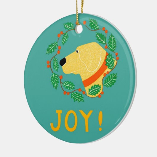 Joy Ornament met gele lab-Stephen Huneck (Links)