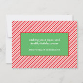 JOY Ornament Stripes Chiropractic kerstflat Feestdagenkaart (Achterkant)