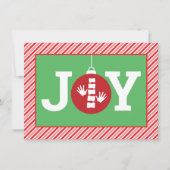 JOY Ornament Stripes Chiropractic kerstflat Feestdagenkaart (Voorkant)