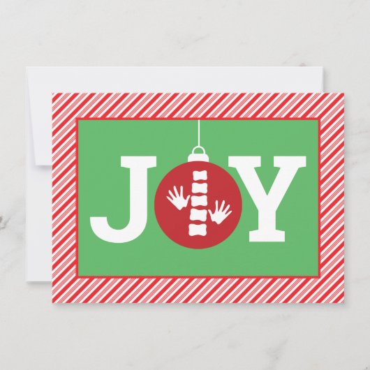 JOY Ornament Stripes Chiropractic kerstflat Feestdagenkaart (Voorkant)