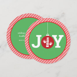 JOY Ornament Stripes Chiropractic kerstRound Feestdagenkaart