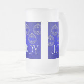 Joy Ornaments on cobalt blue elegant Matglas Bierpul (Voorkant rechts)