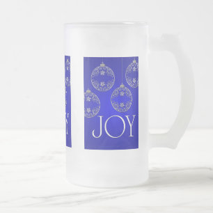 Joy Ornaments on cobalt blue elegant Matglas Bierpul