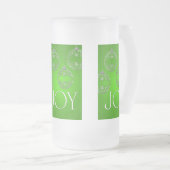 Joy Ornaments on emerald green elegant Matglas Bierpul (Voorkant rechts)