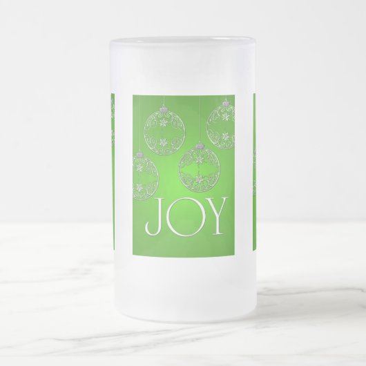 Joy Ornaments on emerald green elegant Matglas Bierpul (Center)