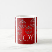 Joy Ornaments on ruby red elegant Koffiemok (Center)