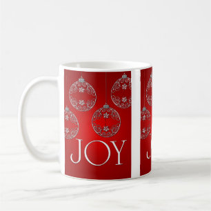 Joy Ornaments on ruby red elegant Koffiemok