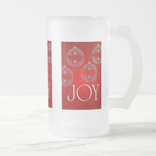 Joy Ornaments on ruby red elegant Matglas Bierpul (Rechts)