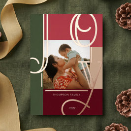 Joy Overlay Bold Modern Color Blocks Familie Foto Folie Feestdagenkaart