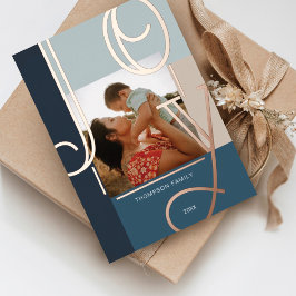 Joy Overlay Bold Modern Color Blocks Familie Foto Folie Feestdagenkaart