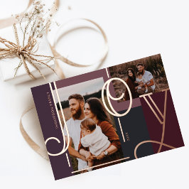 Joy Overlay Bold Modern Color Blocks Familie Foto' Folie Feestdagenkaart