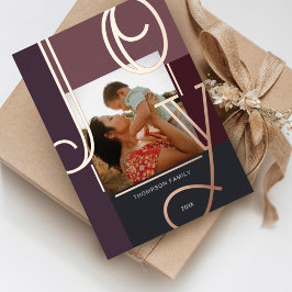 Joy Overlay Bold Modern Color Blocks Familie Foto Folie Feestdagenkaart