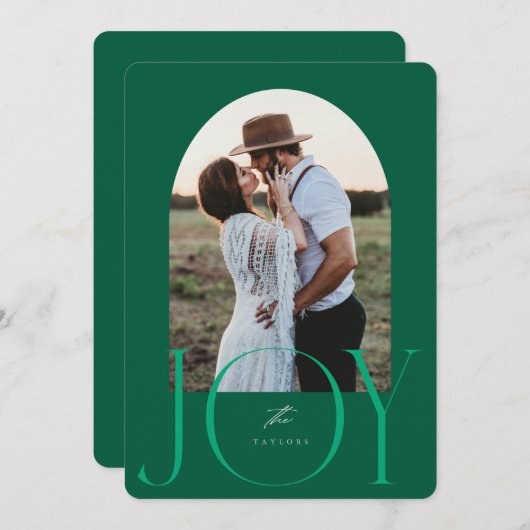 JOY Pas getrouwd is net getrouwd met kerst Kaart (Voorkant / Achterkant)