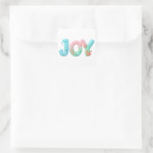 JOY Pastel Ocean Glossy Word Vierkante Sticker (Tas)