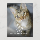 Joy Paw Print Brusch Cat Lover Simple Pet Feestdagenkaart (Voorkant)