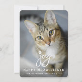 Joy Paw Print Brusch Cat Lover Simple Pet Feestdagenkaart (Voorkant)