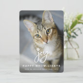 Joy Paw Print Brusch Cat Lover Simple Pet Feestdagenkaart (Staand voorkant)